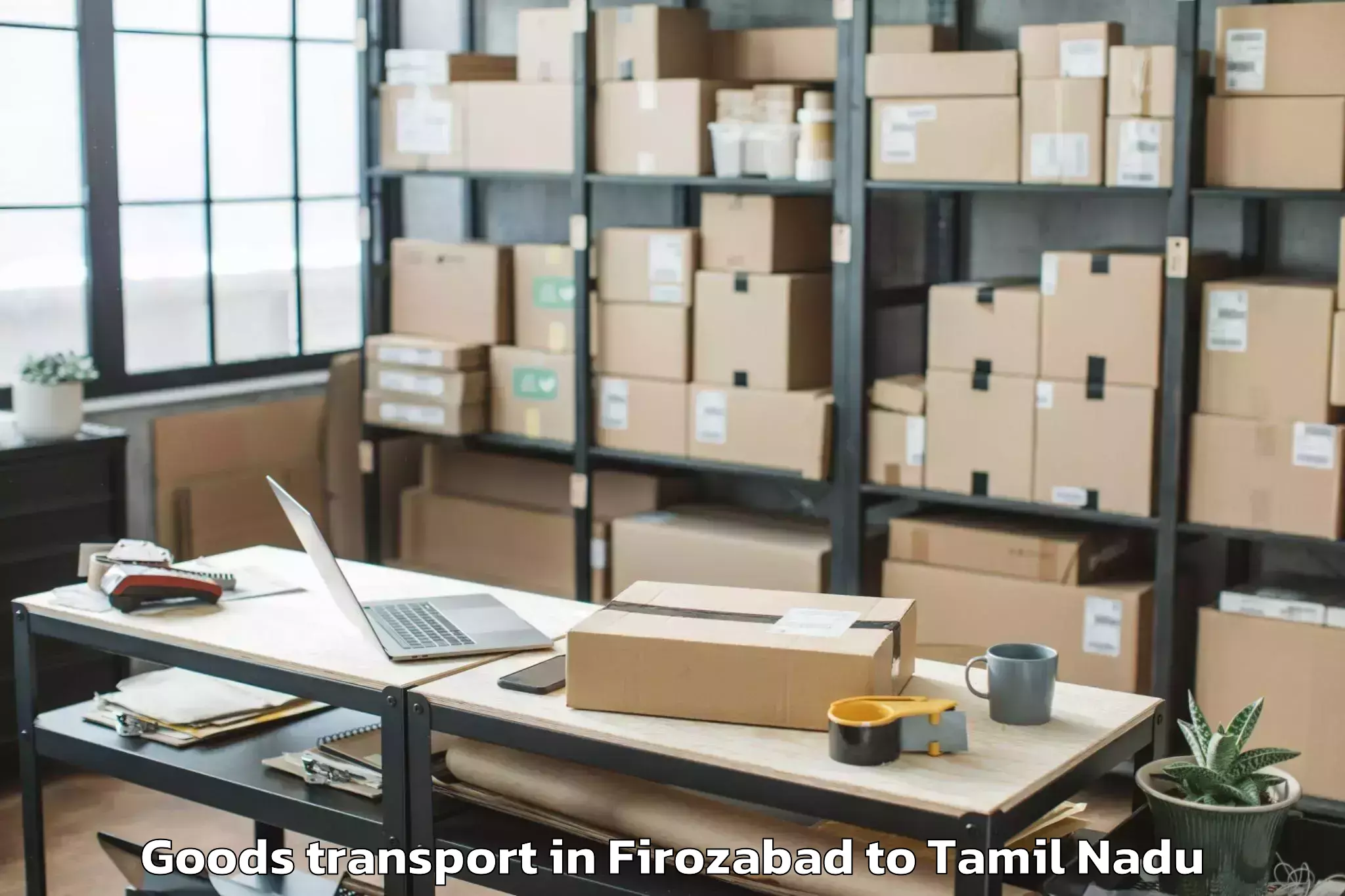 Hassle-Free Firozabad to Avudayarkoil Goods Transport